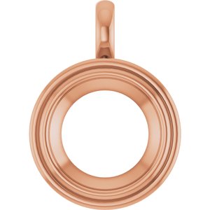 18K Rose Gold 15 mm Round Charm/Pendant Mounting – image 2