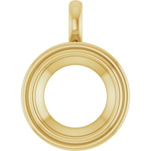 14K Yellow Gold 15 mm Round Charm/Pendant Mounting – image 2