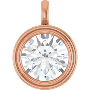18K Rose Gold 15 mm Round Charm/Pendant Mounting