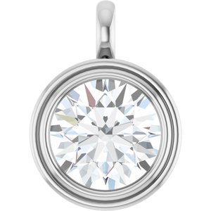 18K Palladium White Gold 15 mm Round Charm/Pendant Mounting