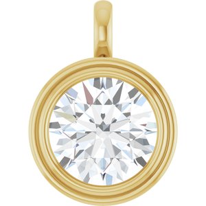 14K Yellow Gold 15 mm Round Charm/Pendant Mounting