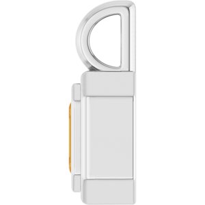 14K White Gold Natural Citrine Charm/Pendant – image 3