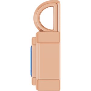 14K Rose Gold Lab-Grown Blue Sapphire Charm/Pendant – image 3