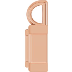 14K Rose Gold 5x3 mm Emerald Charm/Pendant Mounting – image 6