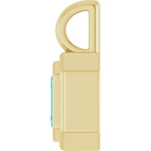 14K Yellow Gold Natural Aquamarine Charm/Pendant – image 3