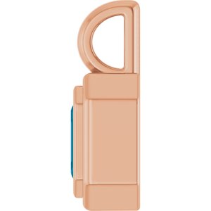 14K Rose Gold Natural London Blue Topaz Charm/Pendant – image 3
