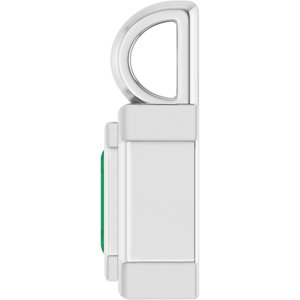 Sterling Silver Natural Emerald Charm/Pendant – image 3