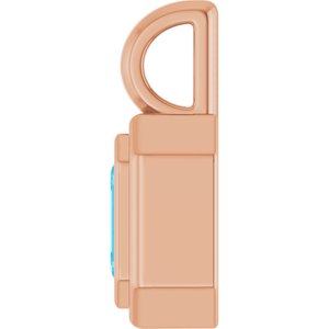 14K Rose Gold Natural Aquamarine Charm/Pendant – image 3