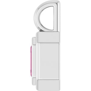 14K White Gold Natural Pink Tourmaline Charm/Pendant – image 3