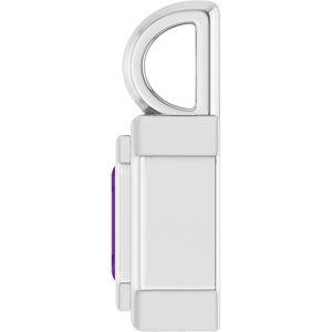 14K White Gold Natural Amethyst Charm/Pendant – image 3