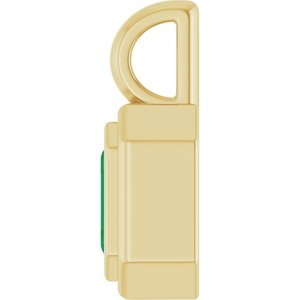 14K Yellow Gold Lab-Grown Emerald Charm/Pendant – image 3