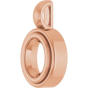 18K Rose Gold 6.5x4.5 mm Oval Charm/Pendant Mounting – image 4