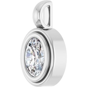 18K Palladium White Gold 6.5x4.5 mm Oval Charm/Pendant Mounting – image 3