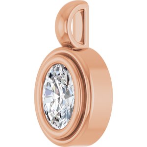 18K Rose Gold 6.5x4.5 mm Oval Charm/Pendant Mounting – image 3