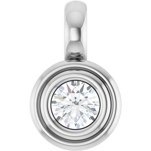 Platinum 3.4 mm Round Charm/Pendant Mounting