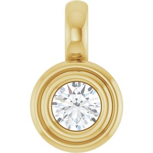 10K Yellow Gold 3.4 mm Round Charm/Pendant Mounting
