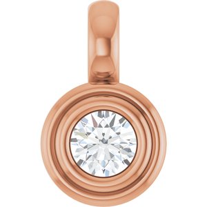 18K Rose Gold 3.4 mm Round Charm/Pendant Mounting