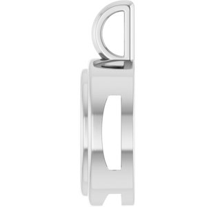 18K Palladium White Gold 11x9 mm Oval Charm/Pendant Mounting – image 6