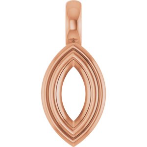 14K Rose Gold 7x3.5 mm Marquise Charm/Pendant Mounting – image 2
