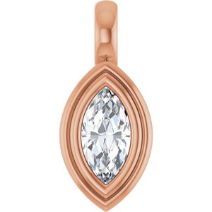 10K Rose Gold 7x3.5 mm Marquise Charm/Pendant Mounting