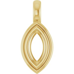14K Yellow Gold 7x3.5 mm Marquise Charm/Pendant Mounting – image 2