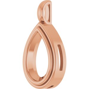 14K Rose Gold 13x8 mm Pear Charm/Pendant Mounting – image 4