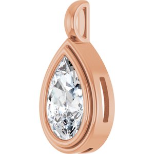 14K Rose Gold 13x8 mm Pear Charm/Pendant Mounting – image 3