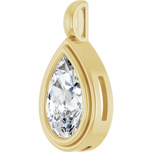 10K Yellow Gold 13x8 mm Pear Charm/Pendant Mounting – image 3