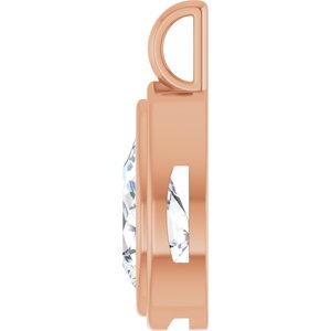 14K Rose Gold 13x8 mm Pear Charm/Pendant Mounting – image 5