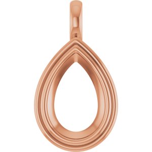 10K Rose Gold 15x10 mm Pear Charm/Pendant Mounting – image 2