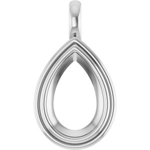 Sterling Silver 15x10 mm Pear Charm/Pendant Mounting – image 2