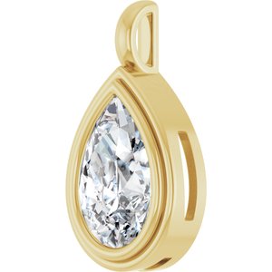 18K Yellow Gold 15x10 mm Pear Charm/Pendant Mounting – image 3