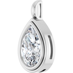 10K White Gold 15x10 mm Pear Charm/Pendant Mounting – image 3