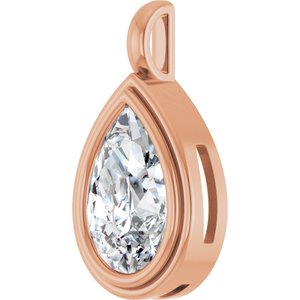 10K Rose Gold 15x10 mm Pear Charm/Pendant Mounting – image 3