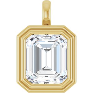 14K Yellow Gold 13x11 mm Emerald Charm/Pendant Mounting