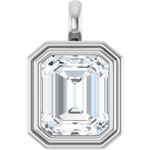 10K X1 White Gold 13x11 mm Emerald Charm/Pendant Mounting