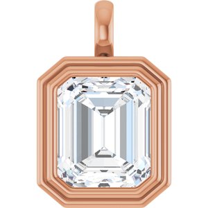 14K Rose Gold 13x11 mm Emerald Charm/Pendant Mounting