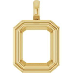 10K Yellow Gold 13x11 mm Emerald Charm/Pendant Mounting – image 2