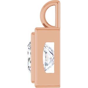 18K Rose Gold 9x9 mm Square Charm/Pendant Mounting – image 5