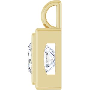 14K Yellow Gold 9x9 mm Square Charm/Pendant Mounting – image 5
