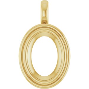 14K Yellow Gold 14x10 mm Oval Charm/Pendant Mounting – image 2
