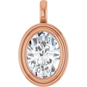 14K Rose Gold 14x10 mm Oval Charm/Pendant Mounting