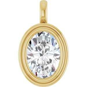 18K Yellow Gold 14x10 mm Oval Charm/Pendant Mounting