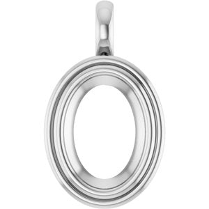 Sterling Silver 14x10 mm Oval Charm/Pendant Mounting – image 2
