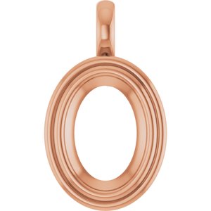 14K Rose Gold 14x10 mm Oval Charm/Pendant Mounting – image 2
