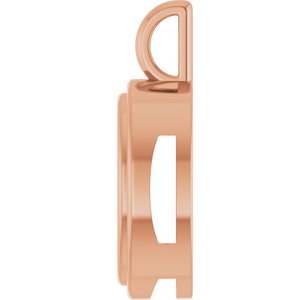 14K Rose Gold 14x10 mm Oval Charm/Pendant Mounting – image 6