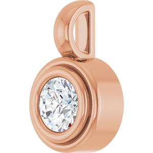 14K Rose Gold 4.4 mm Round Charm/Pendant Mounting – image 3