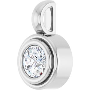14K X1 White Gold 4.4 mm Round Charm/Pendant Mounting – image 3