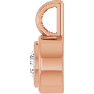 14K Rose Gold 4.4 mm Round Charm/Pendant Mounting – image 5