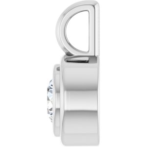 18K White Gold 4.4 mm Round Charm/Pendant Mounting – image 5